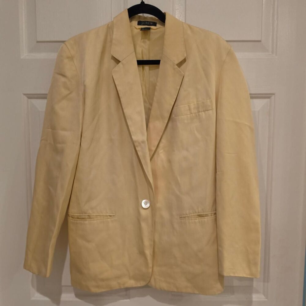 Vintage Silk J.Crew Women's Yellow Blazer